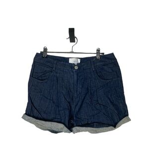 Adam Lippes dark wash denim rolled hem shorts